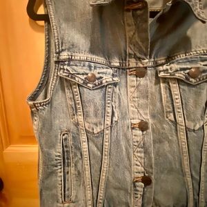J Crew indigo Blue denim vest size small